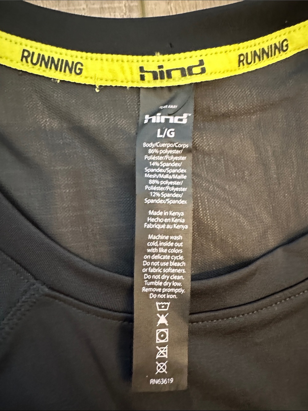 Hind Black Long Sleeve Crew Neck Performance Top - Picture 4 of 8